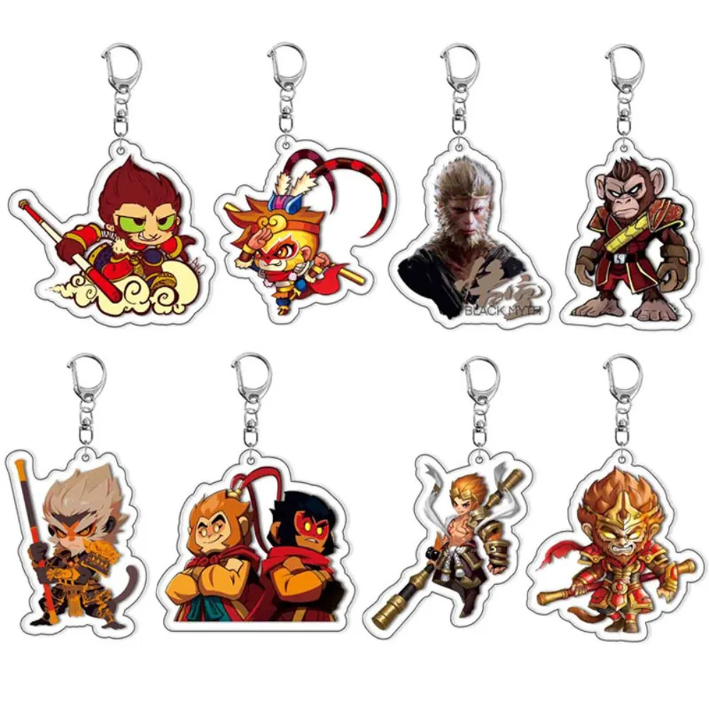 Game Black Myth: Wukong Acrylic Keychain Backpack Hanging Pendant Cartoon Keyring Decorative Accessories Ornament Collection