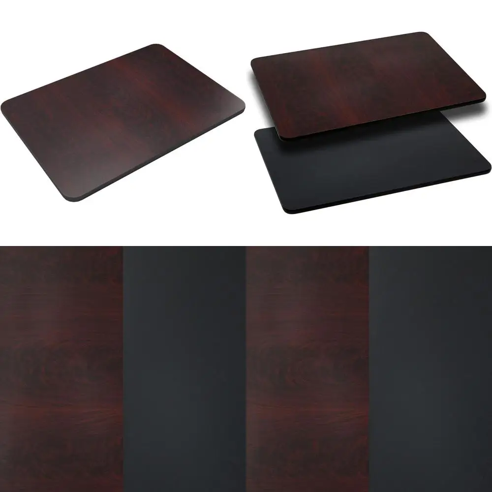 

Реверсивный ламинированный прямоугольный стол 30x42 с опциями столешницы в цветах черный/красное дерево