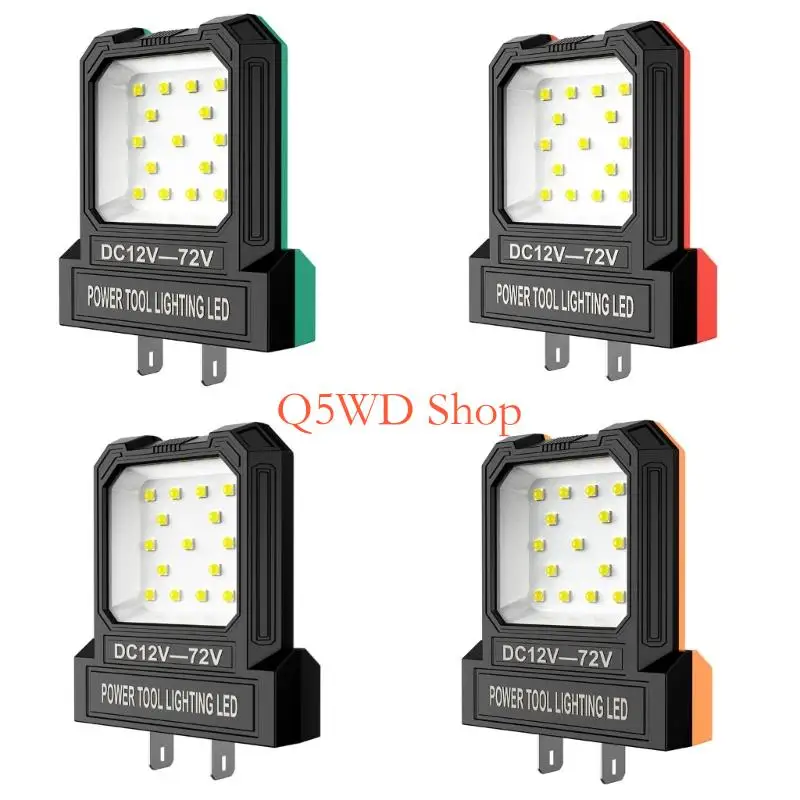 Q5WD Efficient 550LM Brightness LED Work Light With Adjustable Plug LED Camping Lighting For 12-72V Power Tool Battery