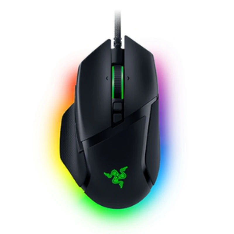 Top Basilisk V3 Customizable Gaming Mouse,26000 DPI, 10+1 Macro Buttons,11 Chroma RGB Lighting Zones.