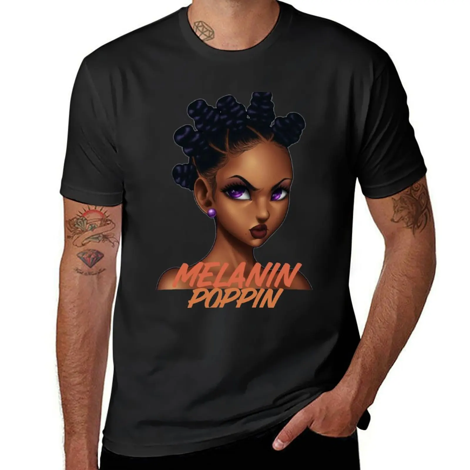 

melanin poppin-strong black melanin queen T-Shirt new edition funnys tshirts for men