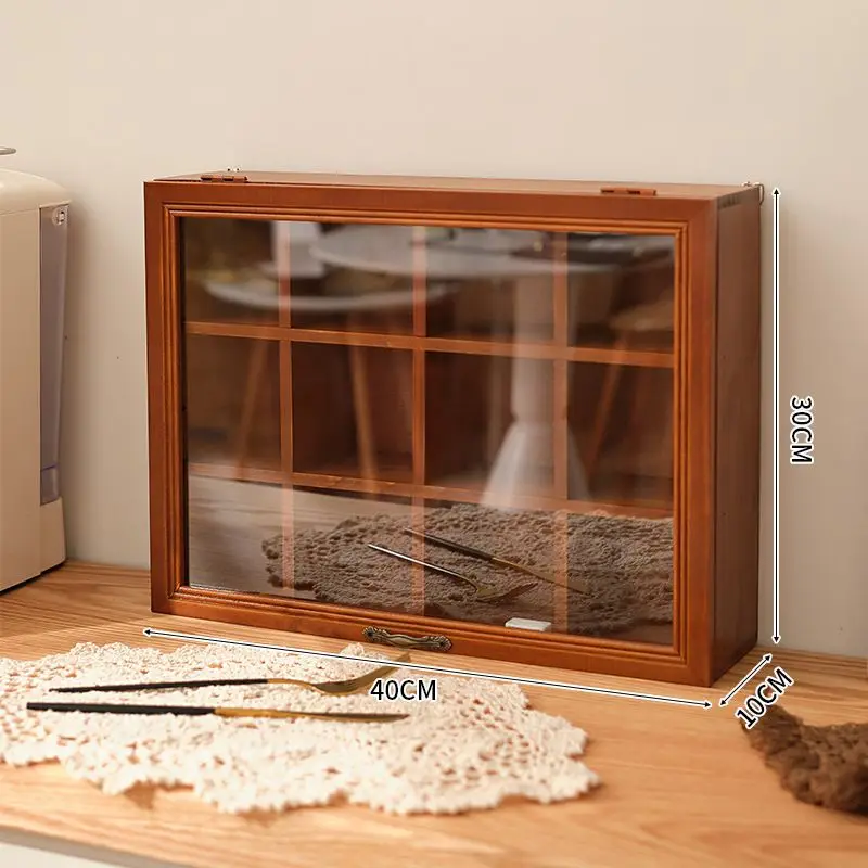 

Wooden Wall Decor Shelf: Blind Box Organizer, Mug Holder & Cosmetic Storage Solution