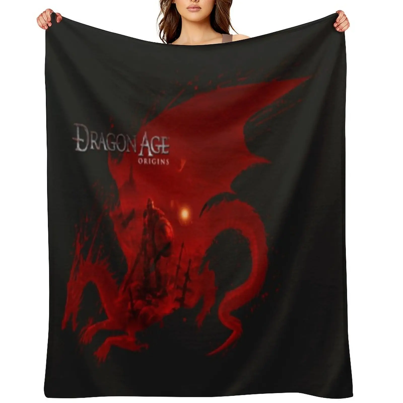 

DRAGON AGE ORIGINS Throw Blanket Flannel Fabric Hairy Thins Moving Blankets