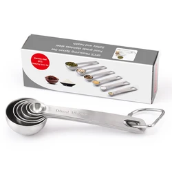 Premium Measuring Spoons 6pcs 304 Stainless Steel Small Tablespoon with Measurements Scale