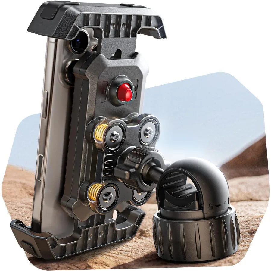 

Bike Phone Holder with AntiVibration Technology for Motorcycle Bicycle Scooter and Ebike Handlebar Mounting Compatible wi