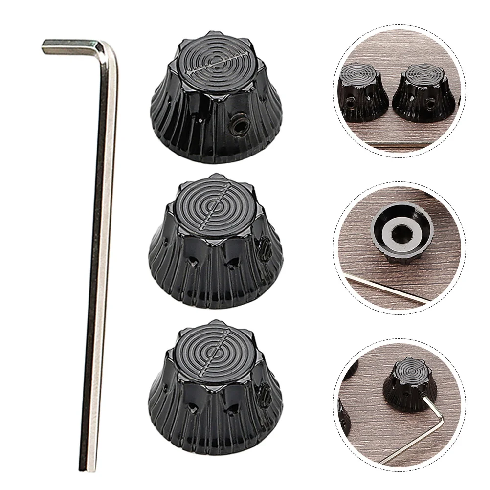 

4Pcs Metal Guitar Knobs Volume Tone Control Caps Sunflower Pattern Easy Install Electric Guitar Parts for