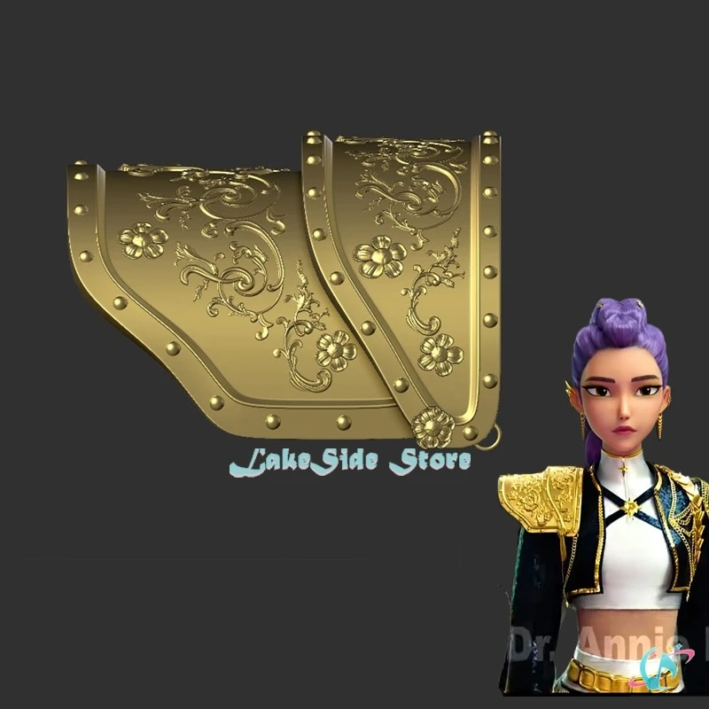 Armadura de hombro Rumi Color dorado PLA Prop Kpop Demon Hunter Cosplay HUNTRX accesorios impresos decoración fiesta de Halloween traje de escenario