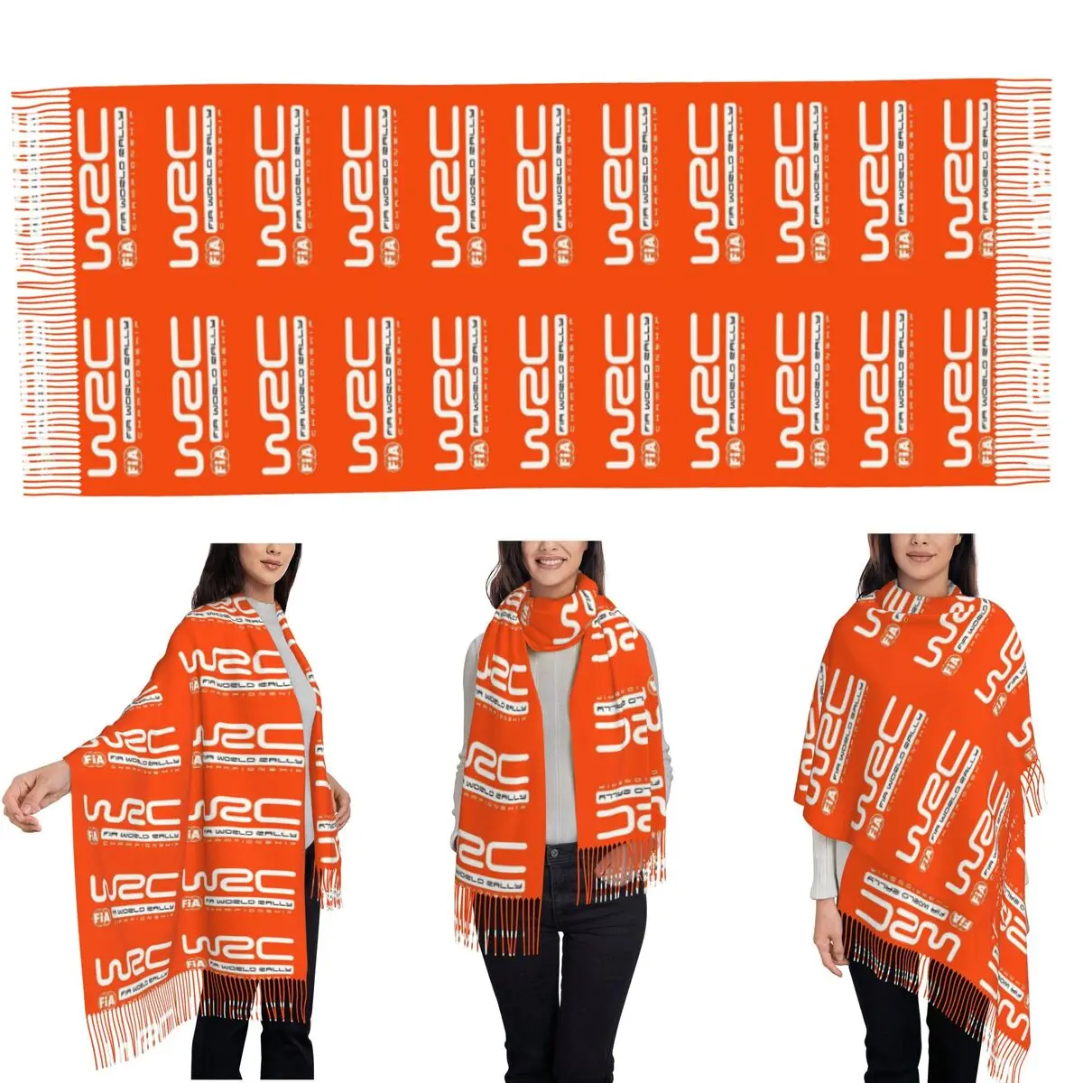 World Rally Championship WRC Scarf Tassel Scarves for Women Soft Warm Shawls and Wraps Long Fall Winter Shawl Wrap