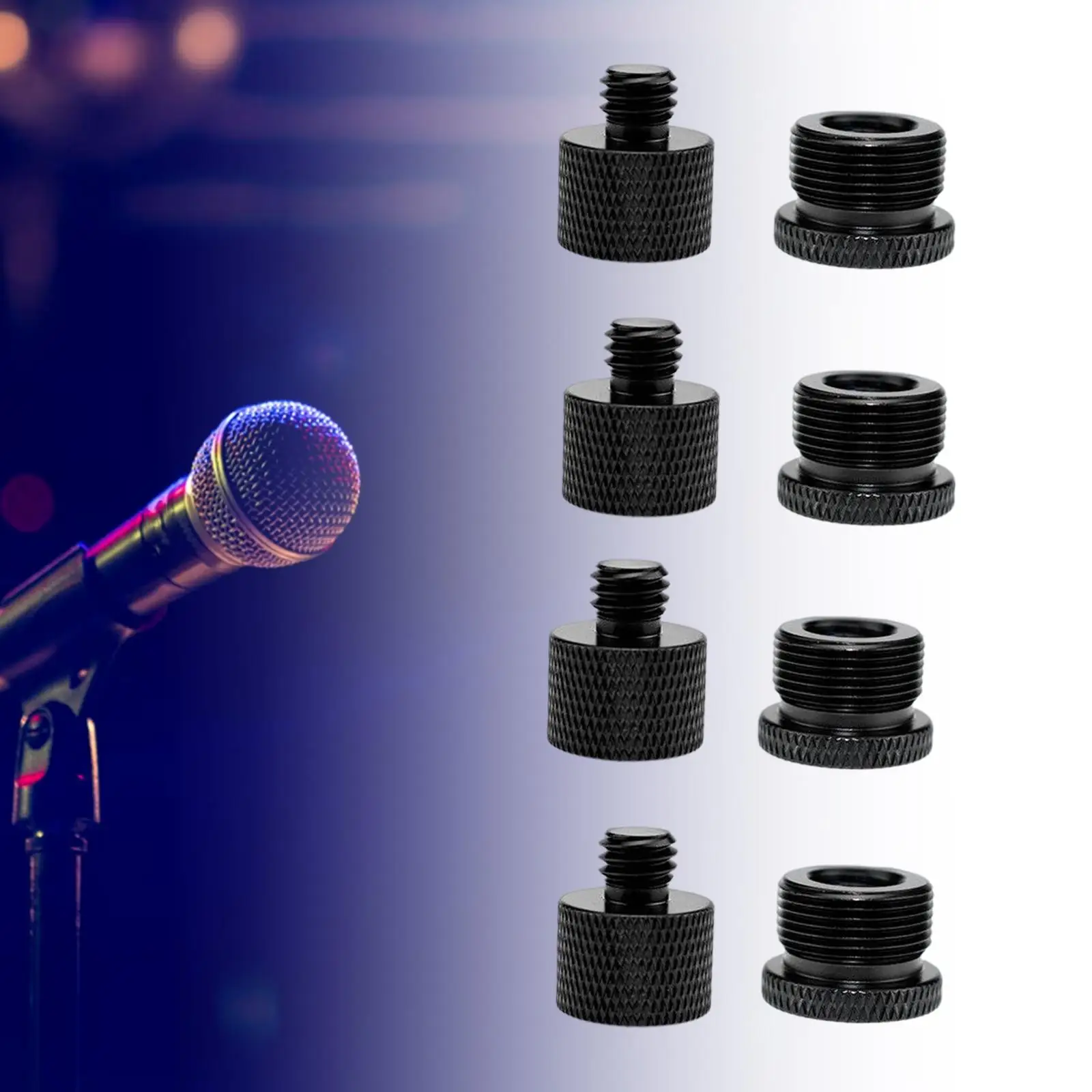 8 Pieces Mic Thread Adapter Set Anti Slip for Music Recording Equipment