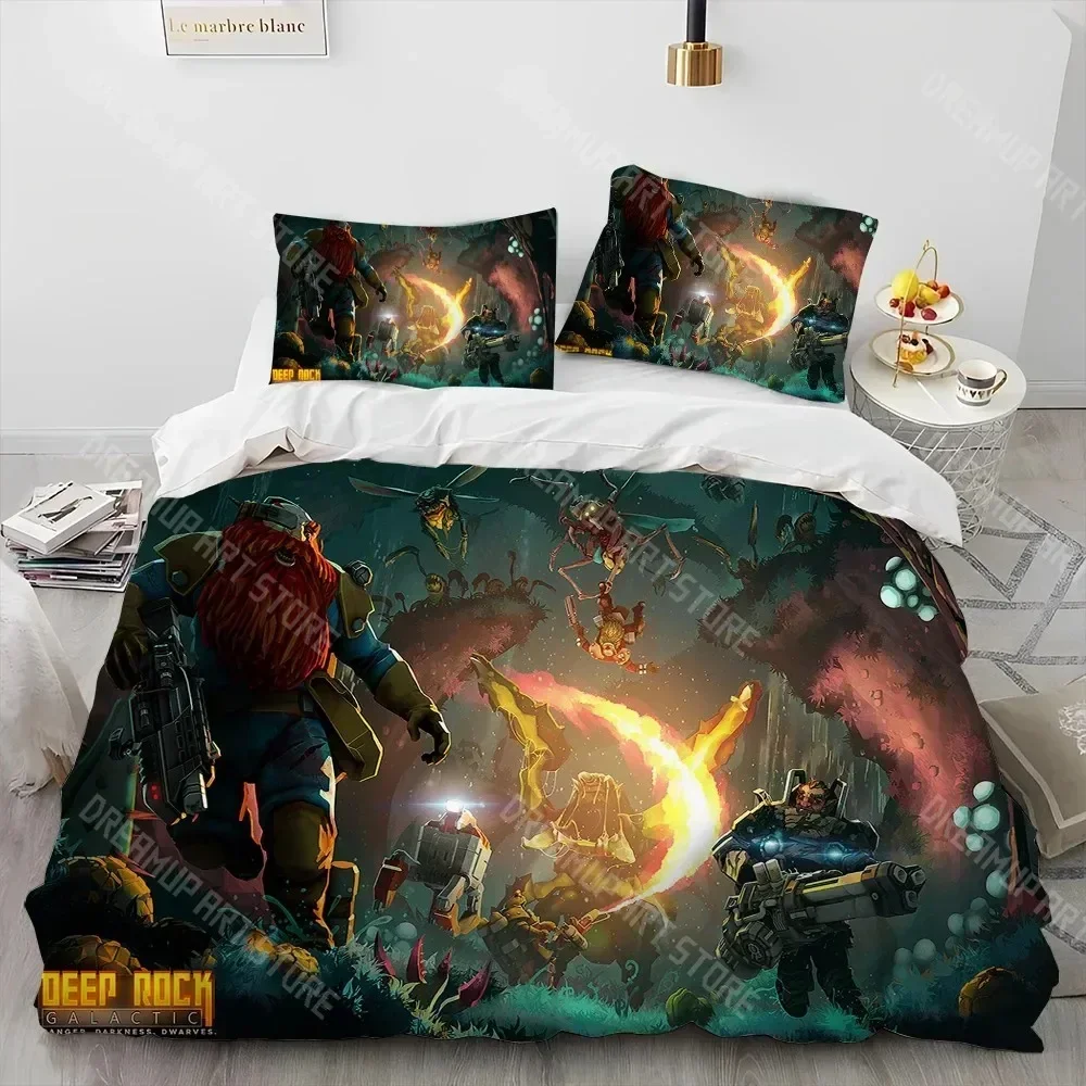 

DRG Deep Rock Galactic Game Gamer Comforter Комплект постельного белья, пододеяльник, пододеяльник, наволочка, комплект постельного белья размера Queen King