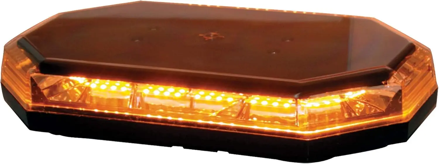 Products 8891060 15 Inch Octagonal LED Mini Light Bar, Amber, 56 LEDS, 10 Flash Patterns, Permanent Or Magnetic Mount, 3.2 Amp,