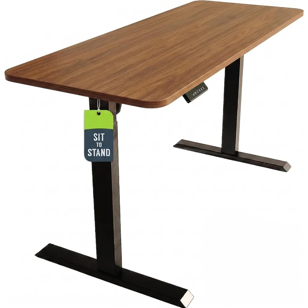 60 x 24 Inch Black Frame Wood Top Electric Standing Desk Frame Sit Stand Workstation