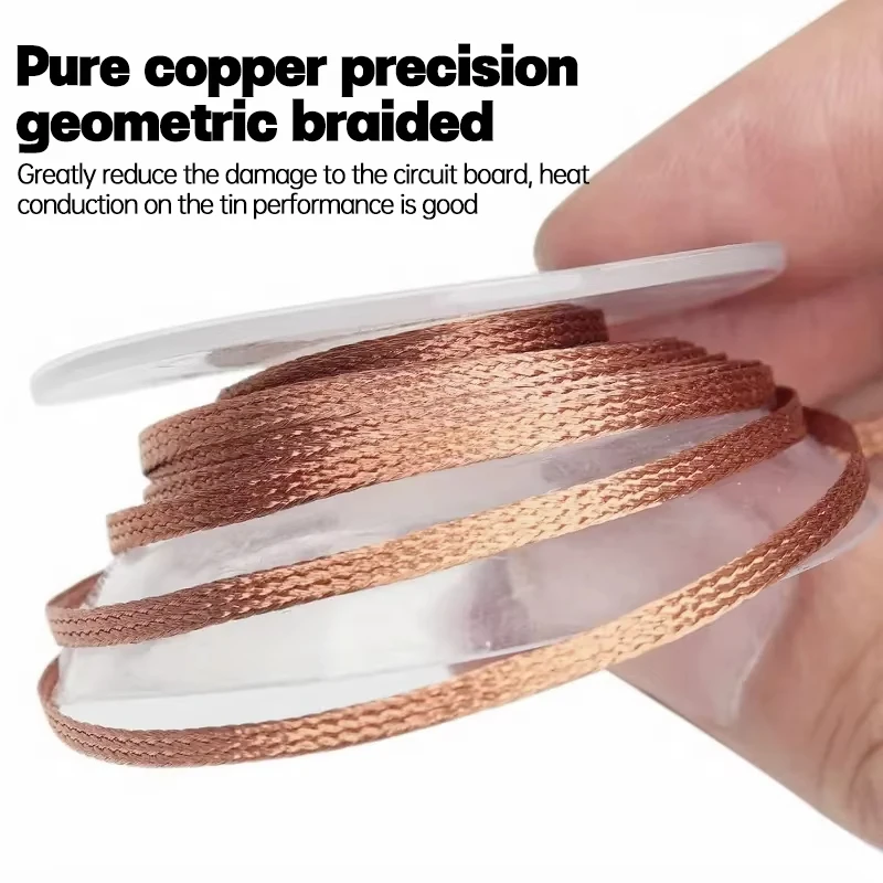4.0-1.0mm Desoldering Mesh Braid Tape Copper Welding Point Solder Remover Wire Soldering Wick Tin Lead Cord Flux For Soldering