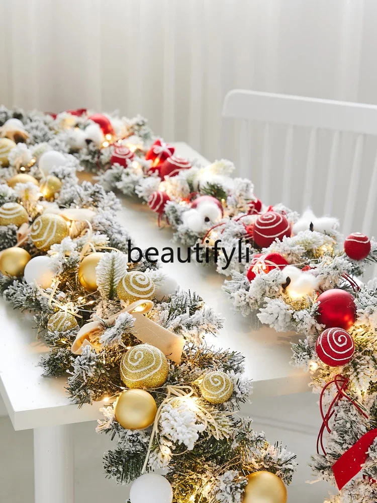 

Christmas decorations Christmas tree wreaths rattan atmosphere arrangement snowflake dress rattan pendant