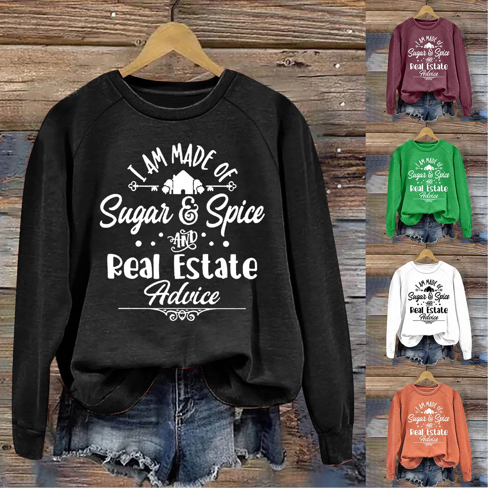 

Women S Fall Tops Womens Long Sleeved Round Neck Oversized Sweater Halloween Printed Top For Women Fashion Cotton Set for Women