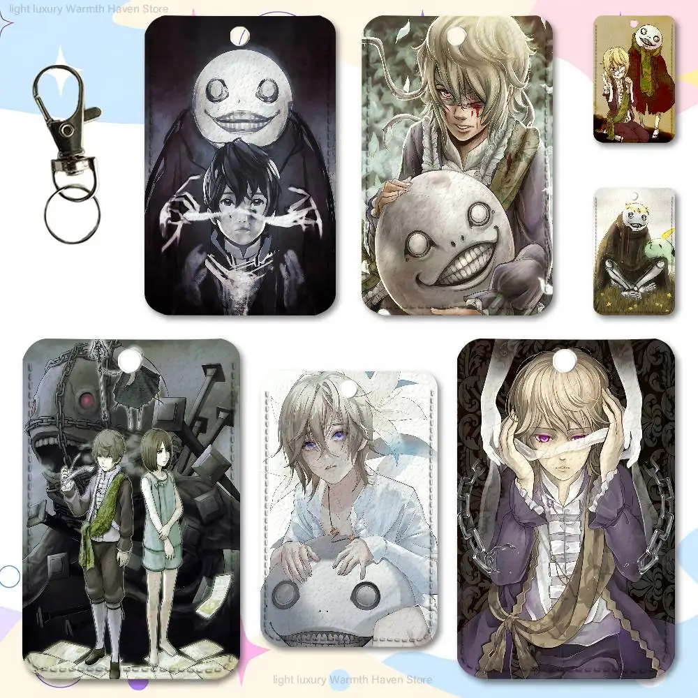 N-Nier R-Replicant Emil Dark Premium PU Leather Card for Daily Use Holder Card Case with Metal Carabiner Customizable Design
