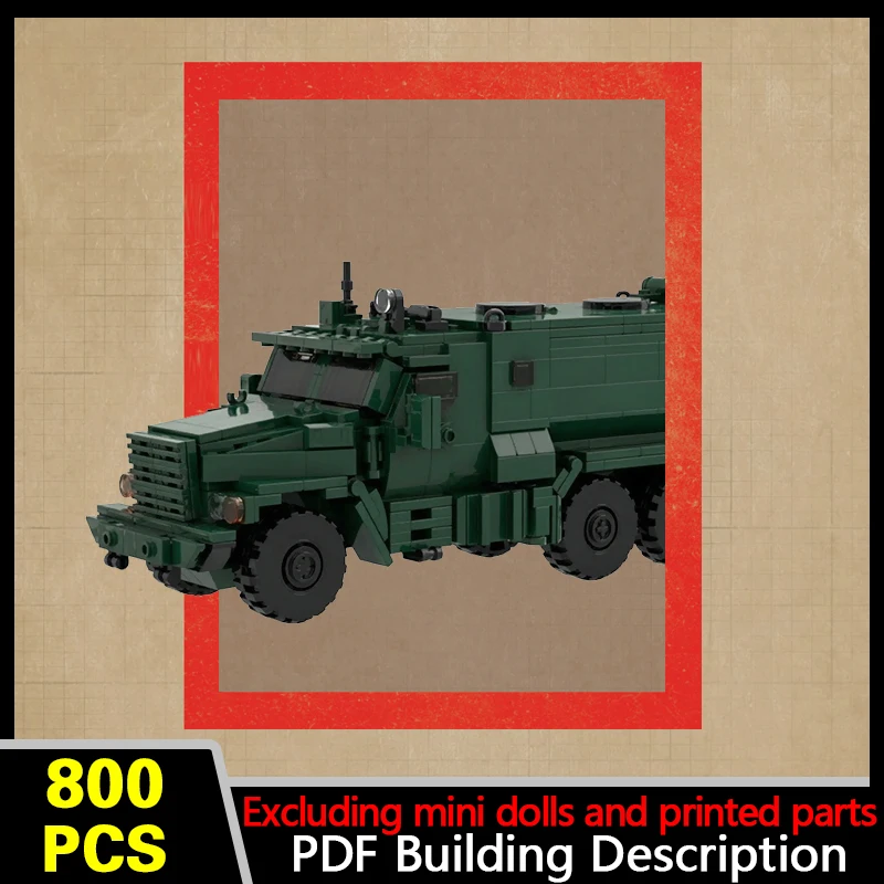 Mine‑Resistant Armored Vehicle Model MOC Building Bricks War Equipment Style Modular Technology Gifts Holiday Assemble Toys Suit