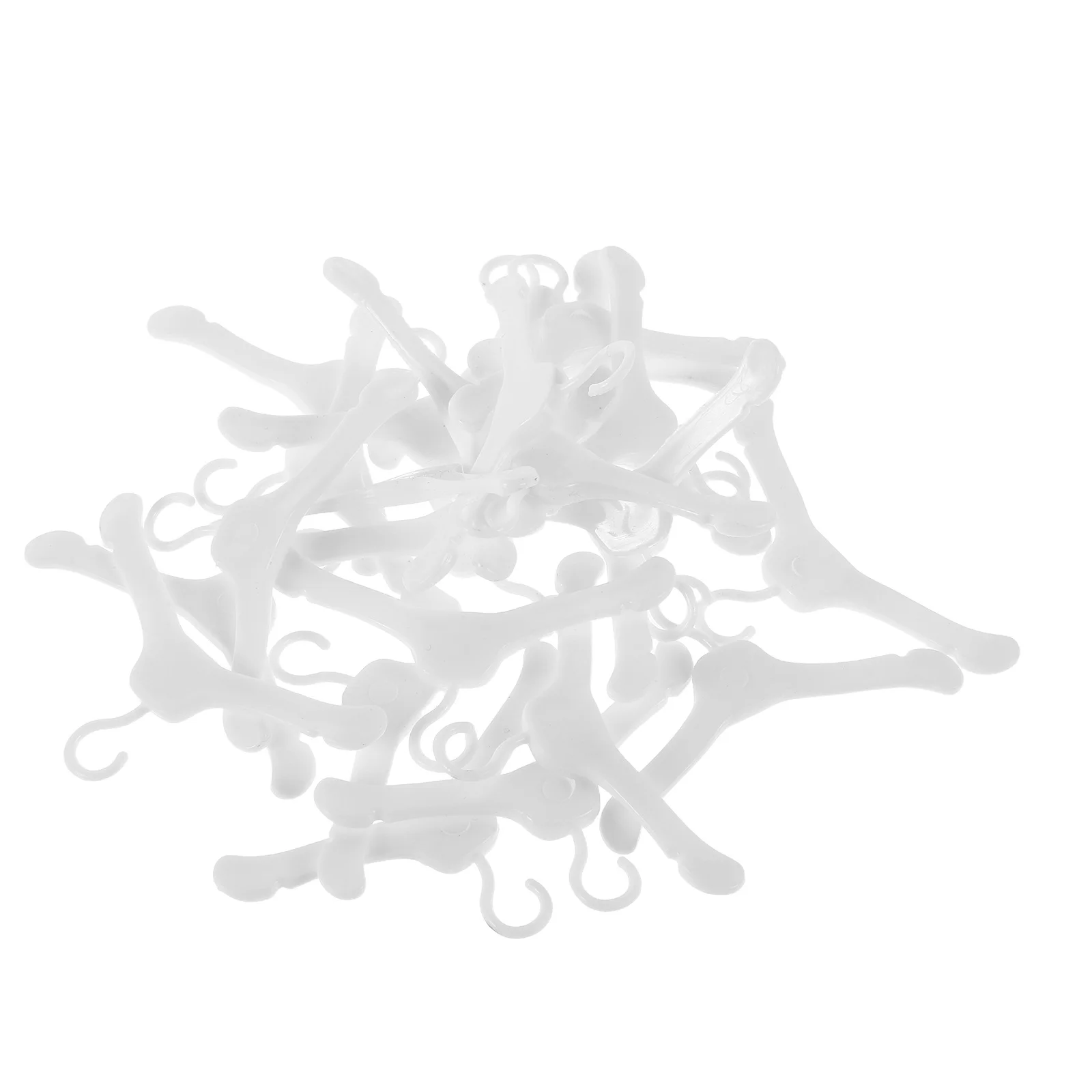 

50Pcs Mini Apparel Hangers Smooth Plastic Miniature Coat Hangers for Organizing Micro Outfits Space Saving Hanger Set