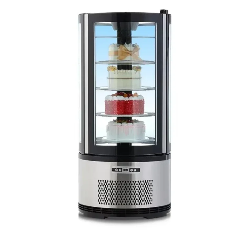 Commercial vertical cake bakery display countertop cake cabinet, stainless steel body cake display refrigerator