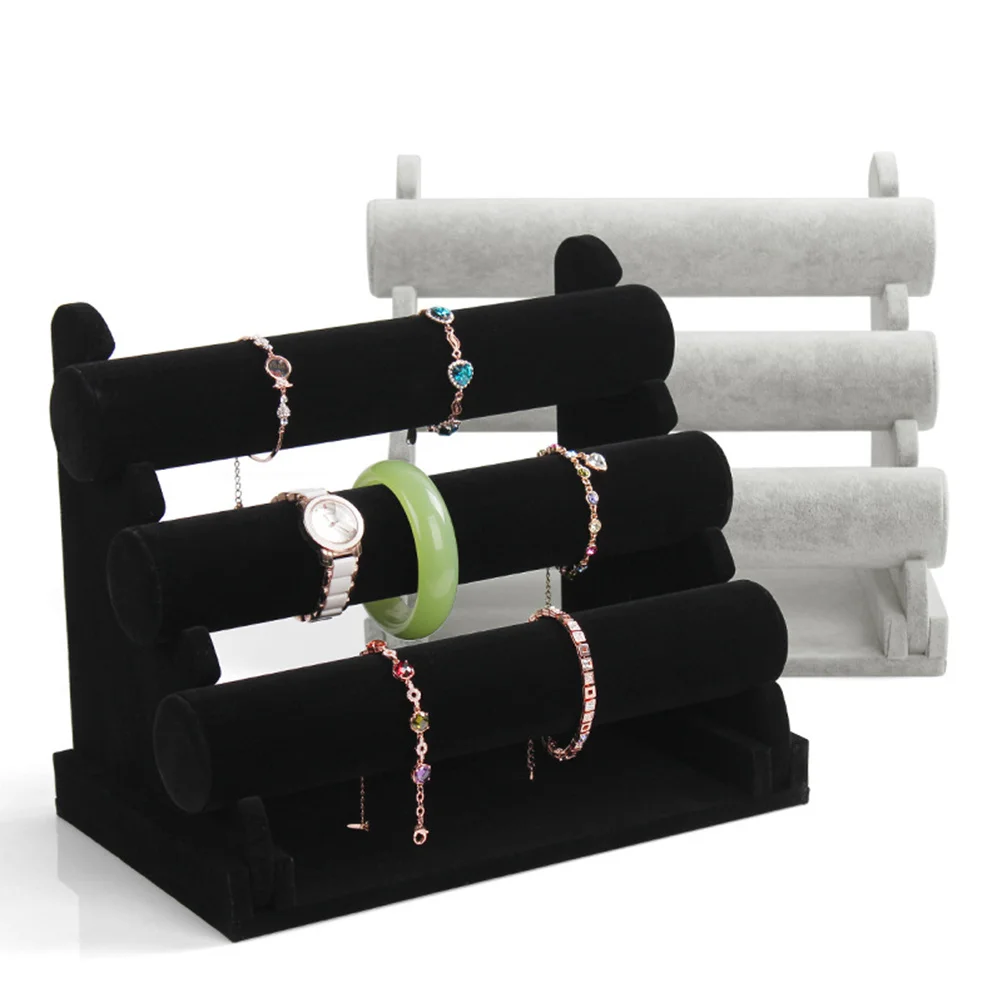 3 Tier Detachable Bracelet Holder Grey Jewelry Stand Organizer Scratch Splash Protection Home Shop Display Bracelet Holder