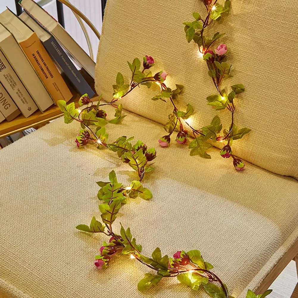 Girlanda dekoracyjna na kominek, sztuczna girlanda z oświetleniem LED, girlanda z drzewa oliwnego z lampkami, wstępnie podświetlana, z lampkami fairy lights na Boże Narodzenie. ﻿   Y6J7