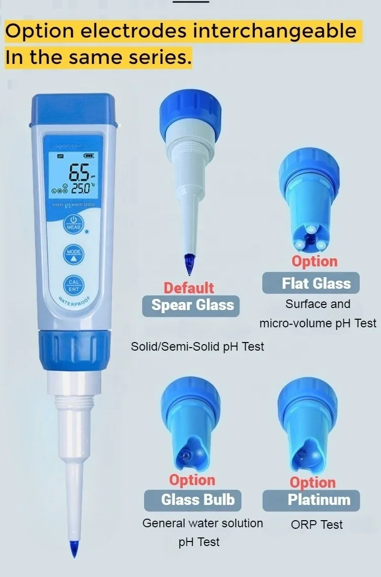 جديد أعلى جودة الرمح جهاز اختبار درجة الحموضة مع 3 ألوان الخلفية القراءة رؤساء متابعة قلم درجة الحموضة مع مستشعر درجة الحموضة للخبز هلام كريم السوشي الأرز #5