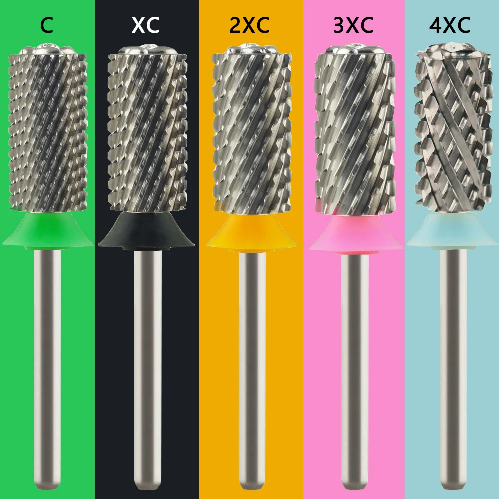 6.6mm Crystal Top Large Barrel Bits, Carbide Acrylic Nail Drill Bits,Electric Manicure Burrs Accessories Gel Removal