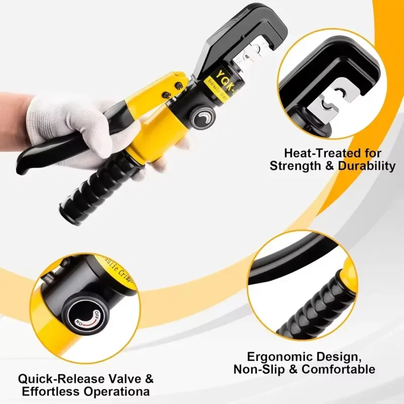 Steel Hydraulic Terminal Crimp Clamp Aluminum Cable Patch Crimp Tool Hexagonal 6T Force 4-70mm
