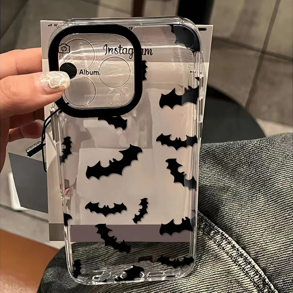 Black Bat With DarkShe Clear Space Phone Case For Samsung S10 S20 S21 S22 S23 S24 Fe Plus Ultra A35 A20 Note10 20 4G 5G