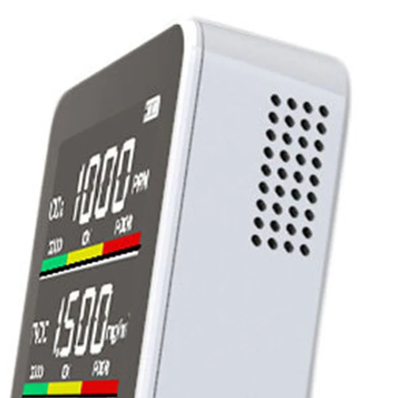 Indoor Air Quality Monitor,Professional Accurate CO2,TVOC,HCHO,Humidityandtemp Air Quality Sensor,For Office EU Plug