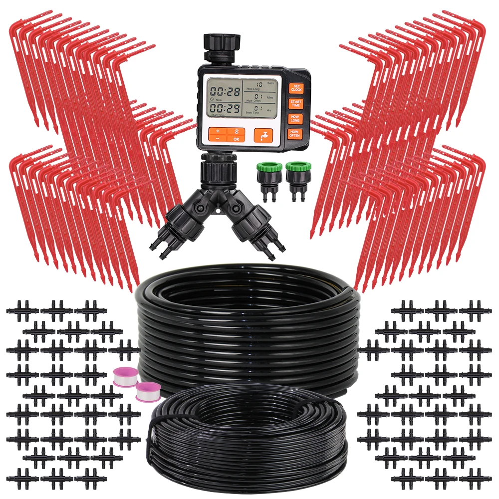 

Система капельного полива для сада 4/7 мм-3/5 мм, автоматический таймер, передатчик, комплект для орошения, импульсный излучатель