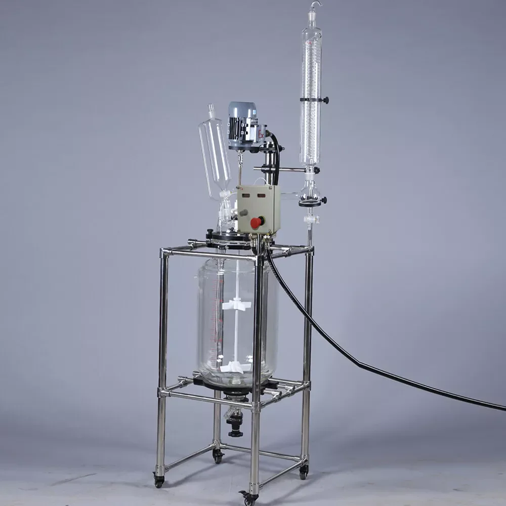 100L Lab Chemical Jacket Glass Reactor Digital Display Explosion-proof Motor