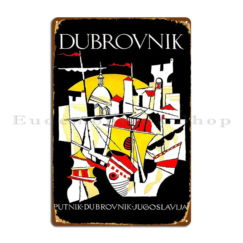 

Dubrovnik Jugoslavia Vintage Tourism Advertising Print Metal Plaque Poster Pub Customized Personalized Bar Tin Sign Poster