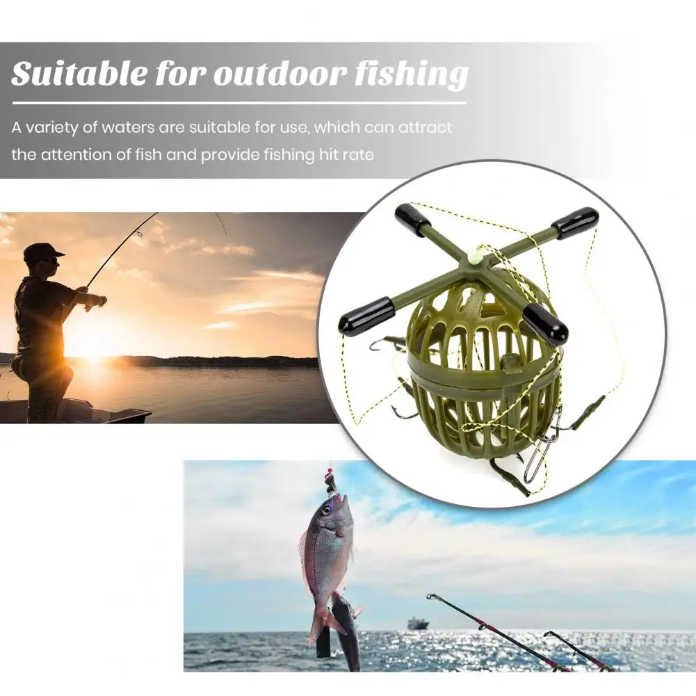 1Pcs Fishing Hooks Explosion Baits Cage Sea Box Hook Monsters With Six Strong Carbon Steel Plastics Carp Spherical Tackle Tools