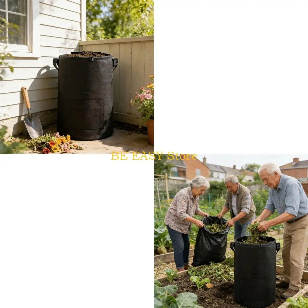 E28F Extra Thick Nonwoven Fabric Compost Holder With Ventilation For Efficient Processing Of Yard Trimmings And Food Waste
