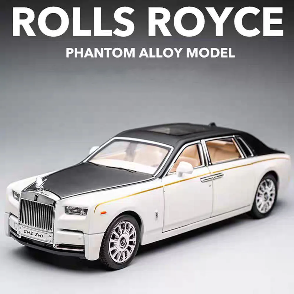 1:24 Alloy Rolls Royce Phantom Spectre Toys Models Cars Wheel Pull Back Shock Absorption Miniature Vehicles Collect Souvenirs