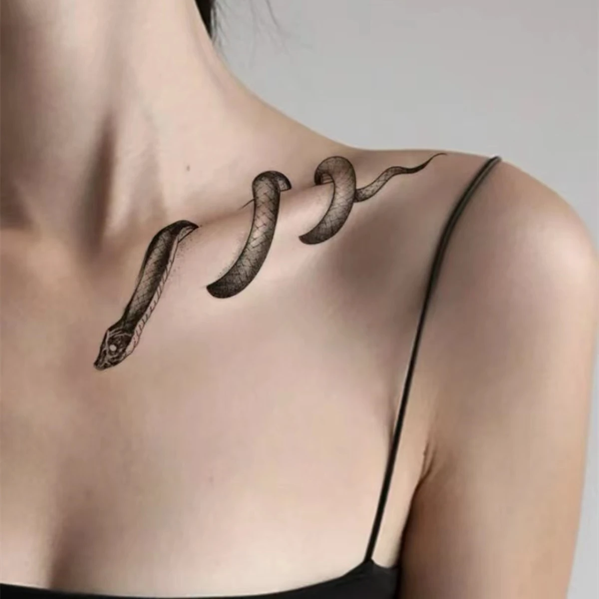 Autocollant de tatouage de clavicule serpent, 1 feuille, tatouage temporaire durable et étanche