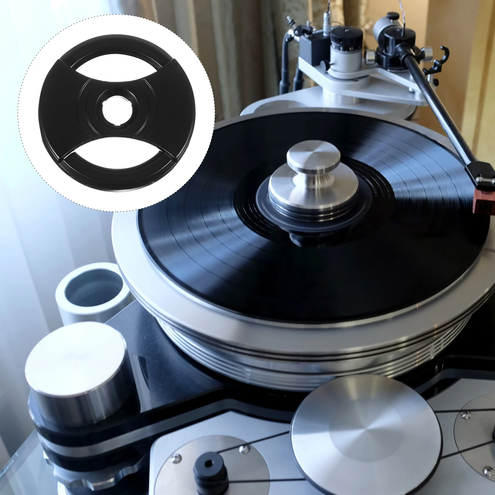 

Vinyl Record Player Adapter 45 to 33 Converter Stable Durable High-Quality Professional Manufacturing One-Piece Molding Smooth