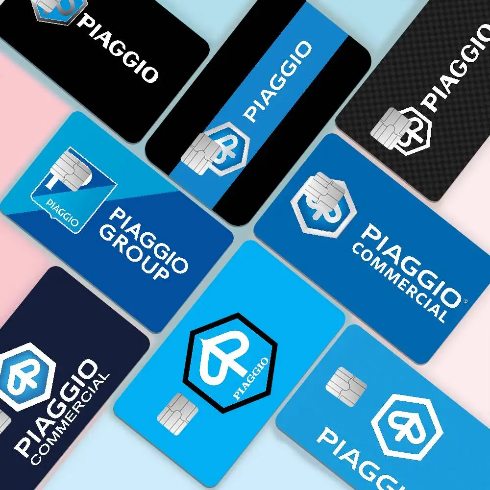 P-Piaggio Logo Anmie Sticker Film Skin Cover for Credit Card Debit Bank Card Front