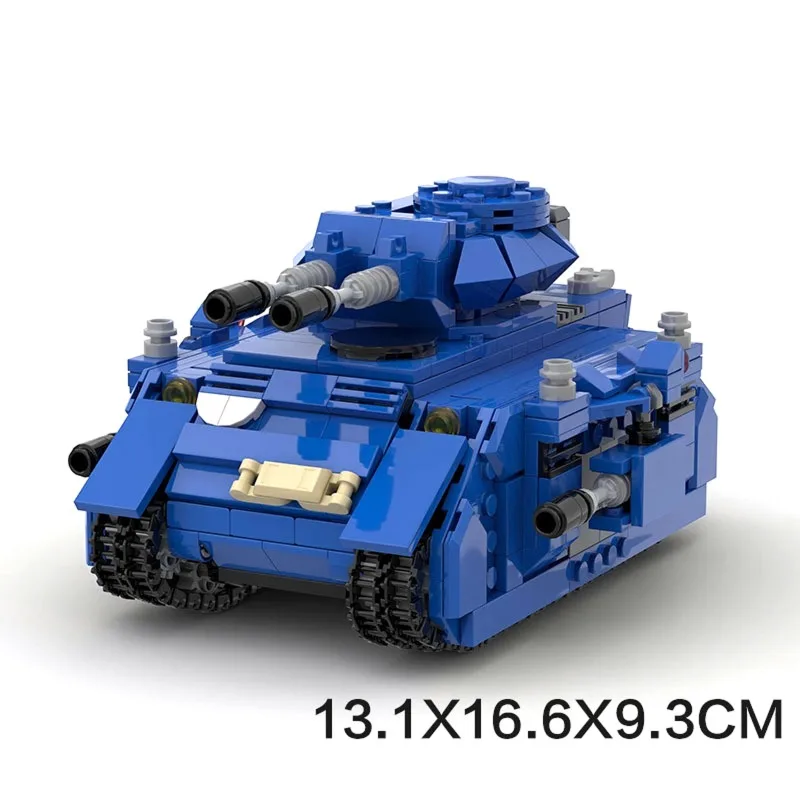 Réservoir de guerrier résolu bleu, modèle 685 pièces, série Space Warfare, Kit de construction MOC avec tourelle articulée pour enfants, cadeau de bricolage