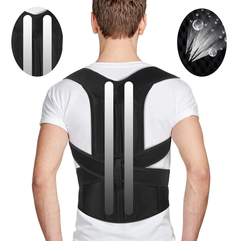 

Adjustable Steel Bar Back Posture Corrector Therapy Shoulder Lumbar Brace Back Spine Support Belt Posture Correction Corset