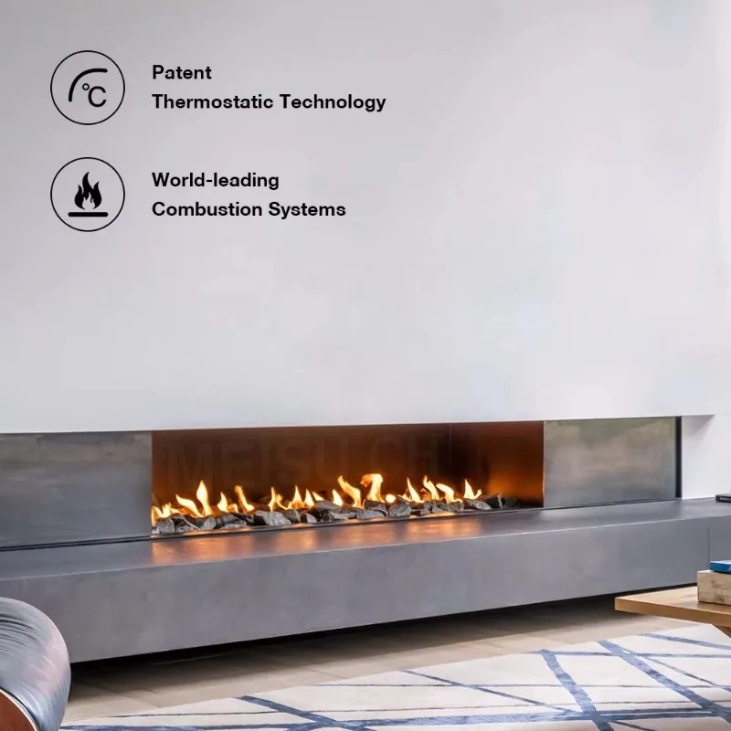 Corner Gas Single/Double Row Flame Burning Grand View Fire Surface Fireplace Indoor Insert Gas Fireplace xyl