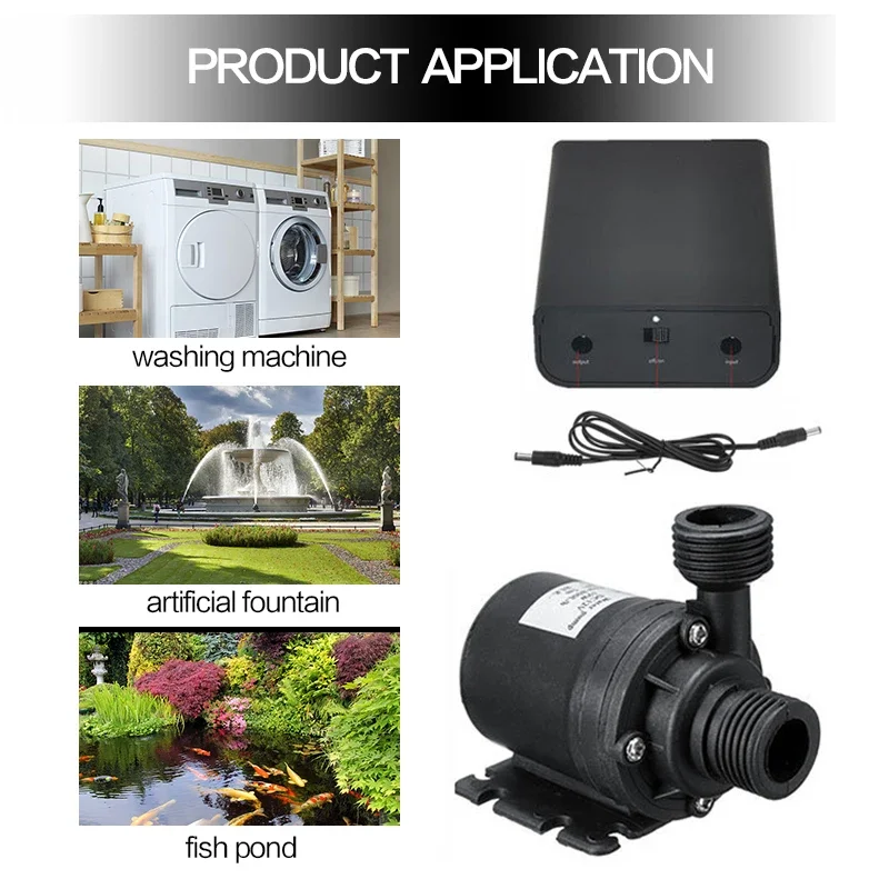 800L/H 500W Solar Submersible Water Pump 12V Brushless Ultra Quiet for Fish Pond Fountain Garden Decorations Waterfall Pump