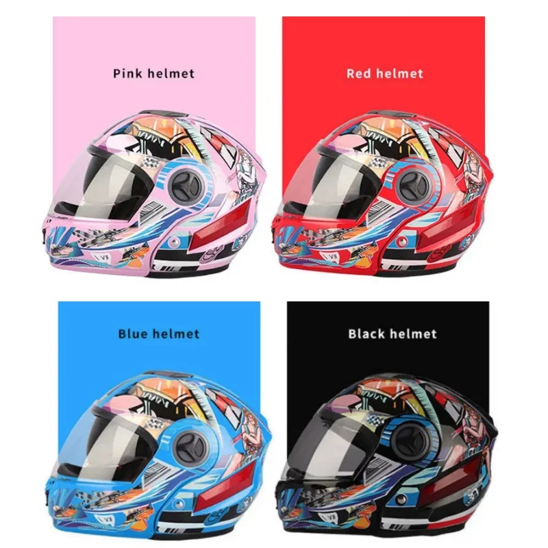 Unisex Locomotive Motorcycle Helmet Pink Full Helmet Motocross Season General  Motocross Helmets 50-64cm