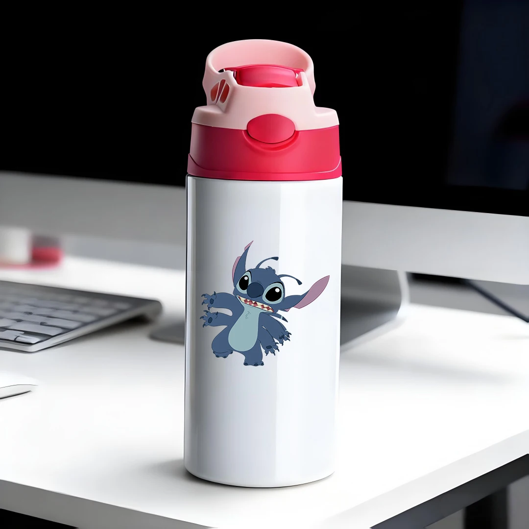 

Disney Insulated Cup - Blue Stitch Cartoon Design 304 Stainless Steel Cartoon Straw Cup Kids Water Bottle New Year Gift