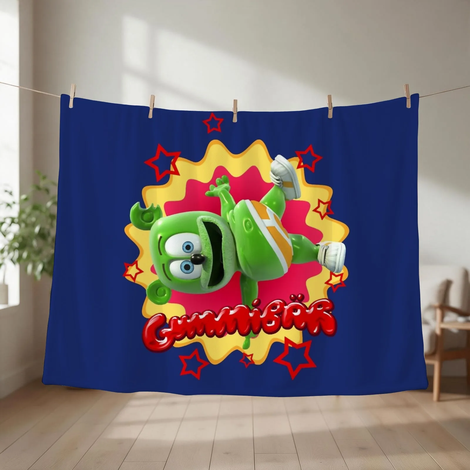 Gummib?r Starburst Throw Blanket couch cozy soft plush fuzzy picnic outdoor blanket