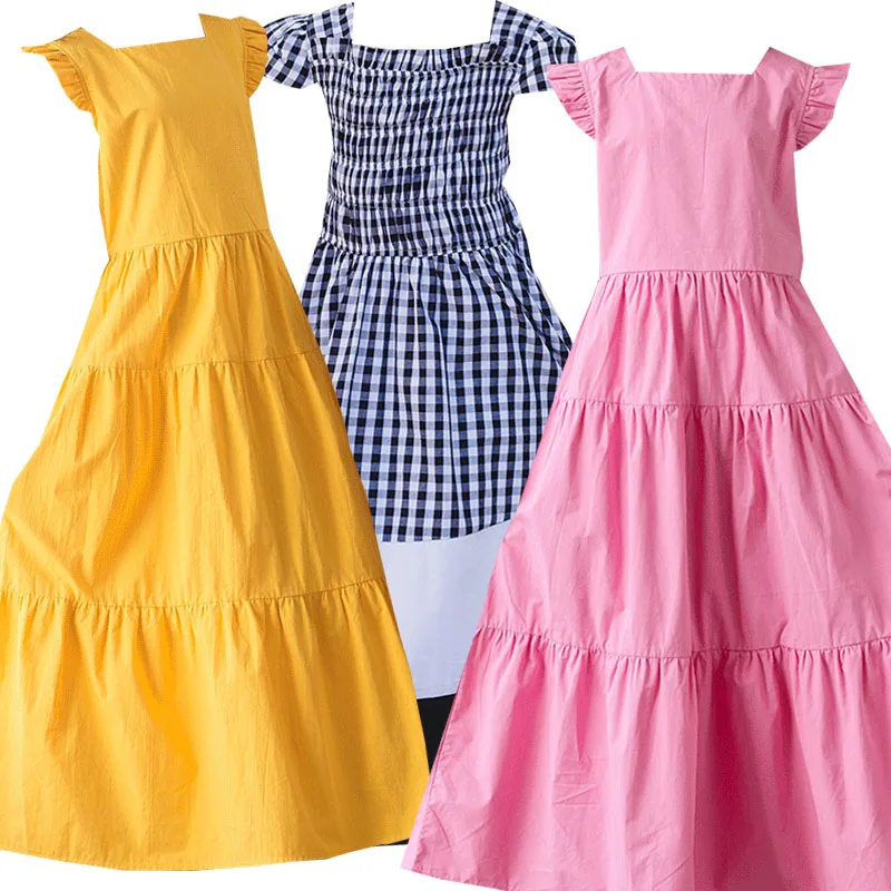 

2025 Летние платья для девочек Одежда для девочек Размер 7-8 9 10 11 12 13 14-16 17 15 18 19 20 лет Платье Детские твицы и одежда для подростков