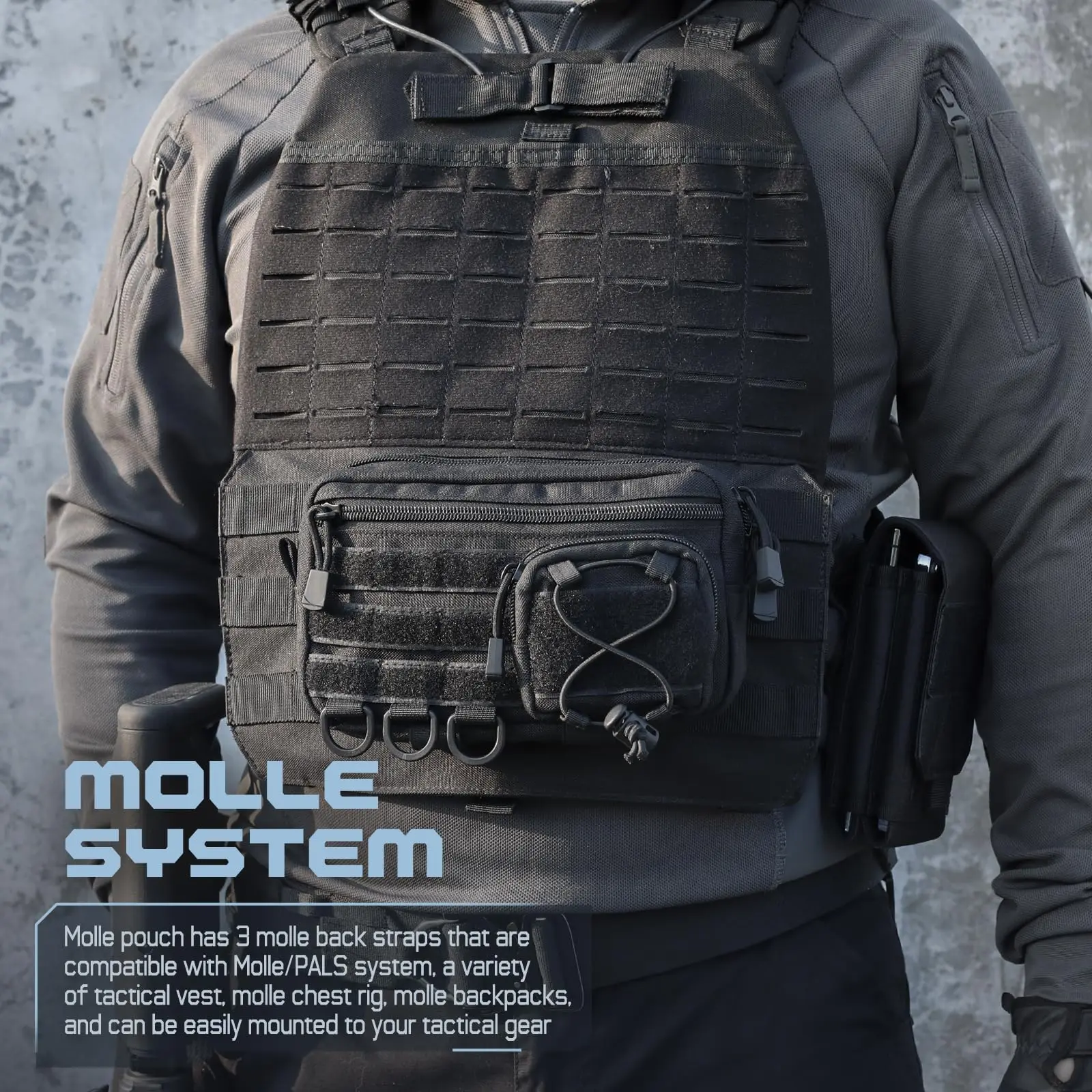 

Tactical Bag Packet EDC Water-Resistant Tool Pouch Organizer Molle Utility Horizontal Phone Pouch for CS Hiking Survival Gear