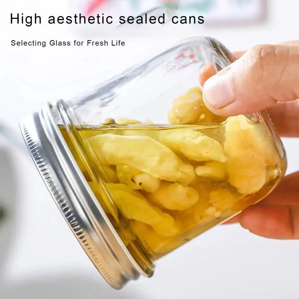 200/250/300/400/500/650ML Glass Sealed Jar Large Capacity Clear Fruit Jam Nuts Grain Cereal Seasoning Tea Leaf Container Box