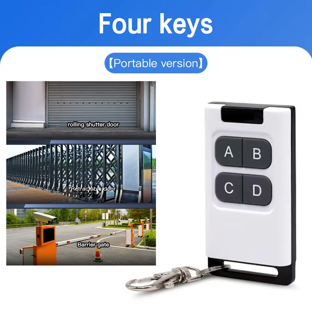 Télécommande de porte de garage - Type universel - 433 MHz - Télécommande de garage - Télécommande sans fil à quatre touches